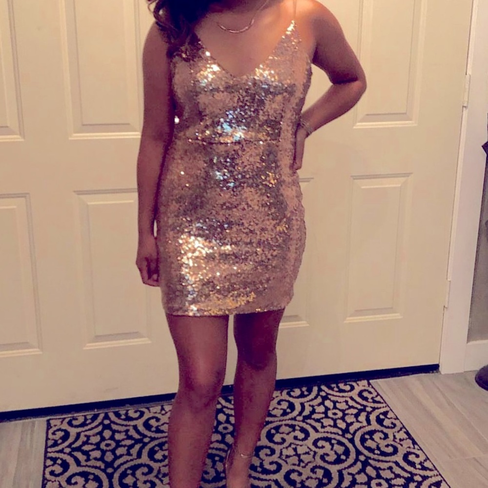 Rose gold semi formal dress